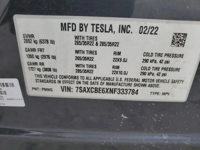 2022 TESLA MODEL X