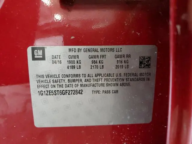 2016 CHEVROLET MALIBU LT  