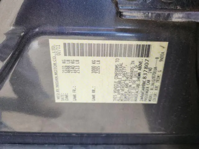 2011 NISSAN MAXIMA S  