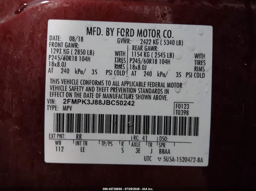 2018 FORD EDGE SEL