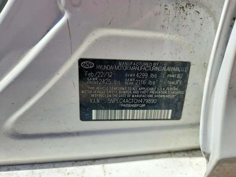 2012 HYUNDAI SONATA SE  