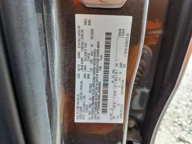 2019 FORD RANGER XLT   