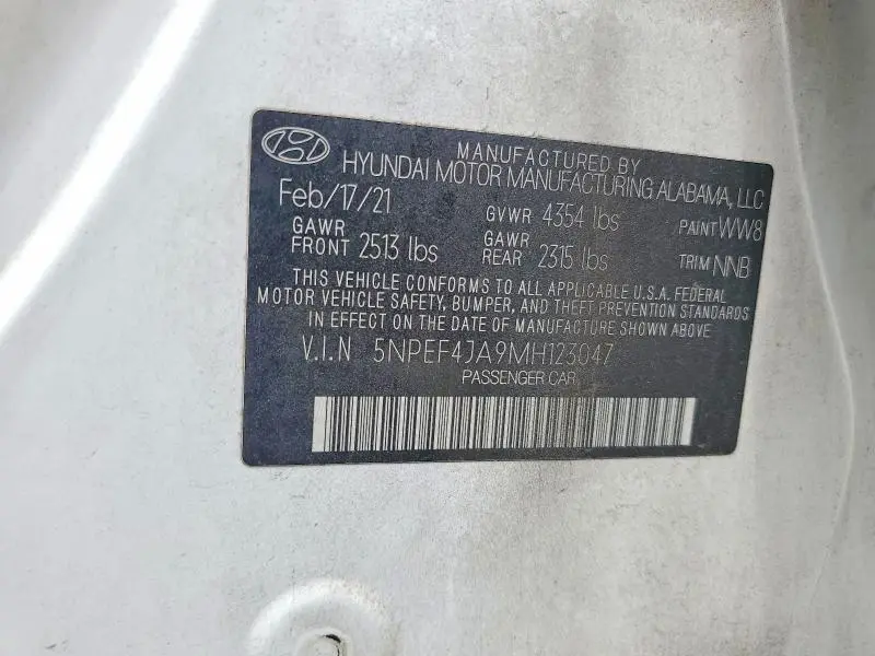 2021 HYUNDAI SONATA SEL  