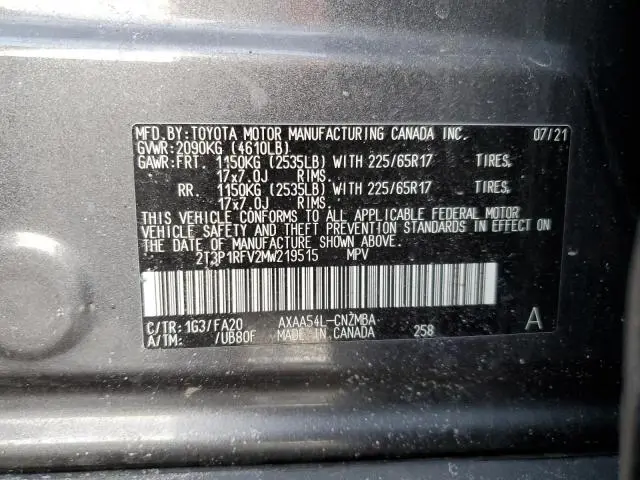 2021 TOYOTA RAV4 XLE