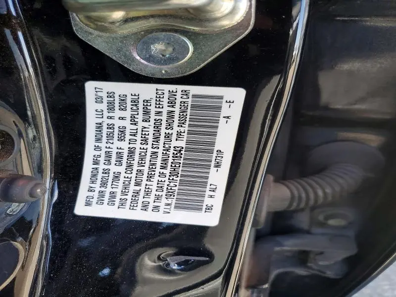 2017 HONDA CIVIC EX  