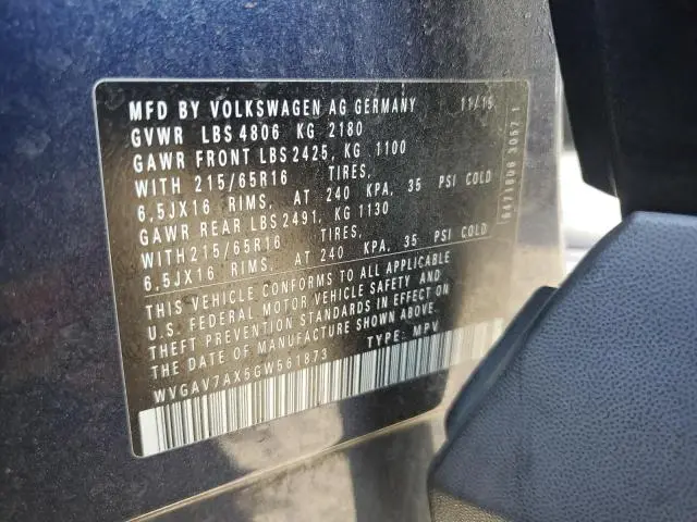 2016 VOLKSWAGEN TIGUAN S  