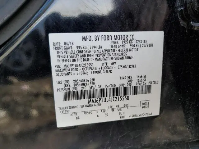 2018 FORD ECOSPORT SE  