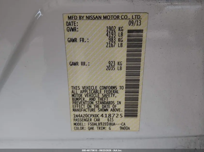 2013 NISSAN LEAF S