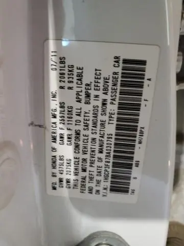 2011 HONDA ACCORD EXL