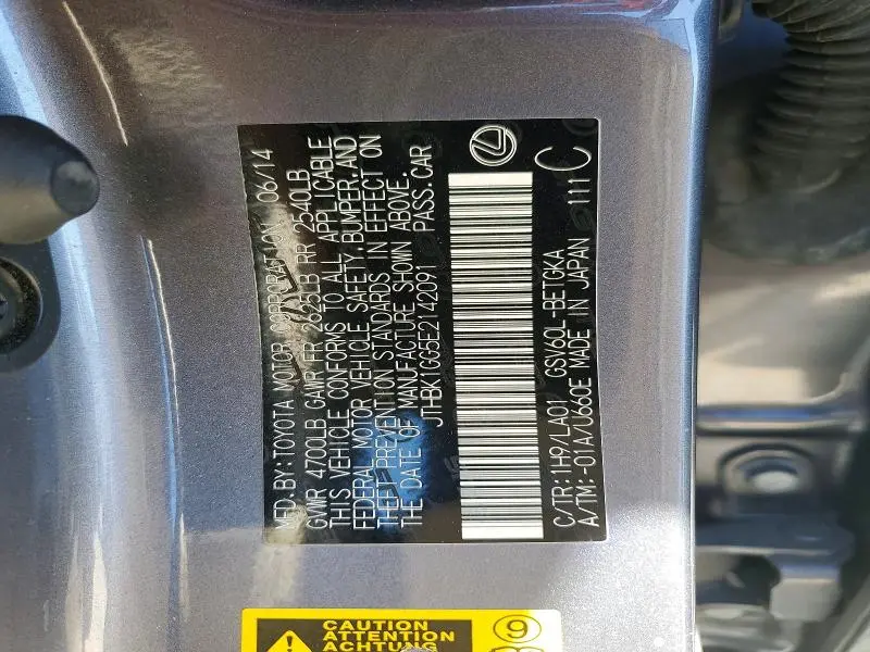 2014 LEXUS ES 350 BASE  