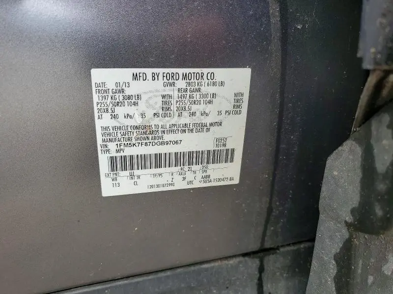 2013 FORD EXPLORER LIMITED  