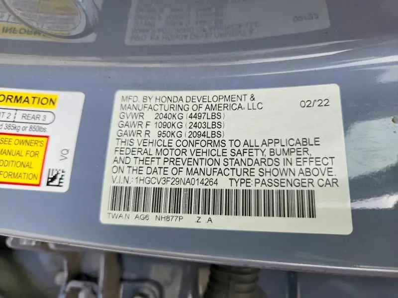 2022 HONDA ACCORD HYBRID SPORT  