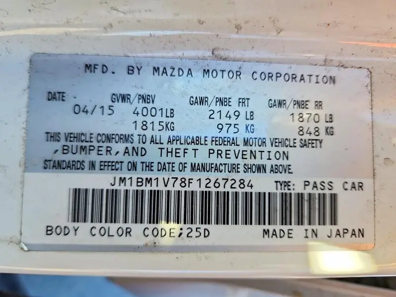 2015 MAZDA 3 TOURING  
