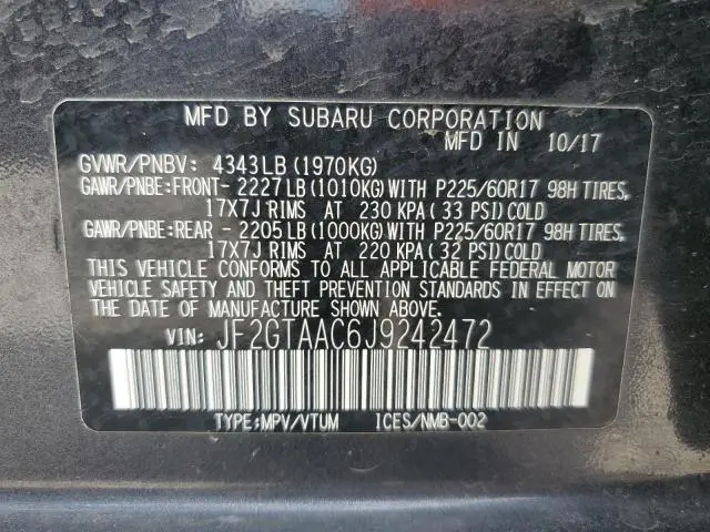 2018 SUBARU CROSSTREK