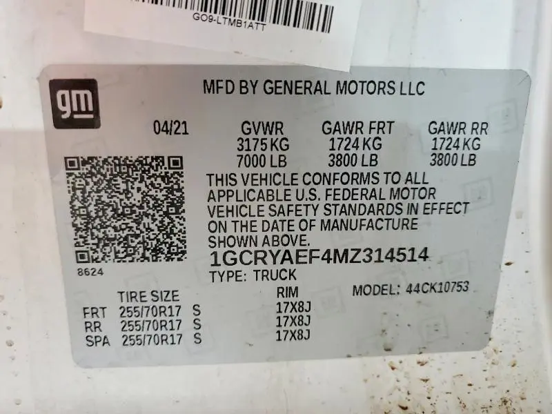2021 CHEVROLET SILVERADO K1500  