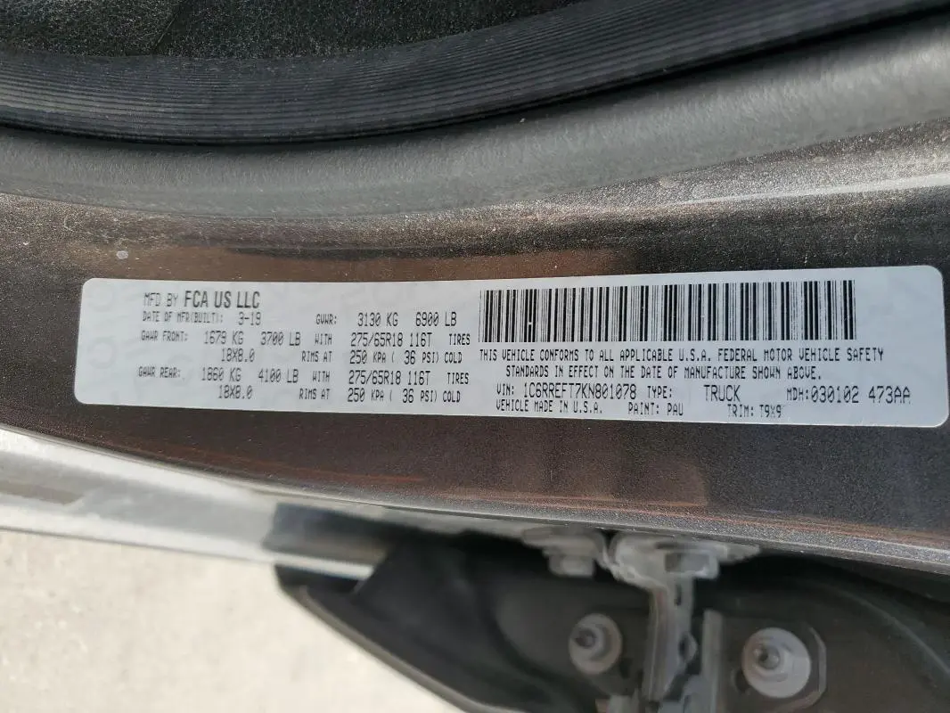 2019 RAM 1500 BIG HORN/LONE STAR  