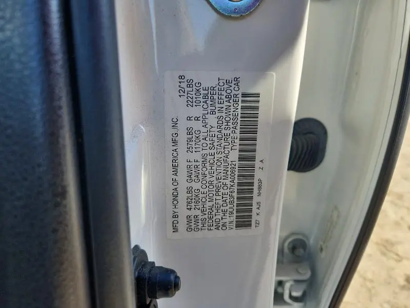 2019 ACURA TLX TECHNOLOGY  