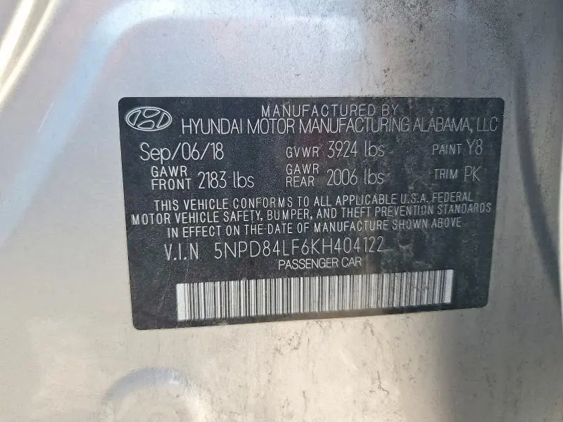 2019 HYUNDAI ELANTRA SEL  