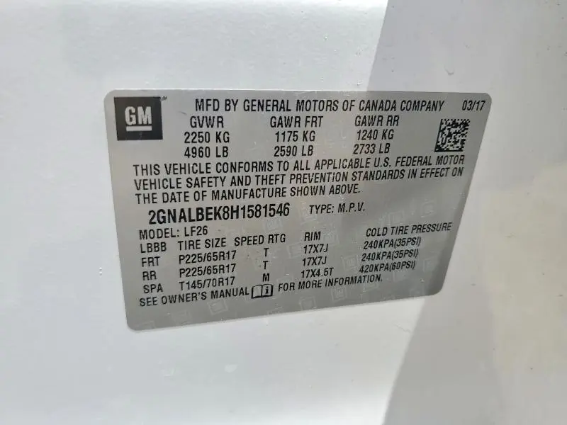 2017 CHEVROLET EQUINOX LS  
