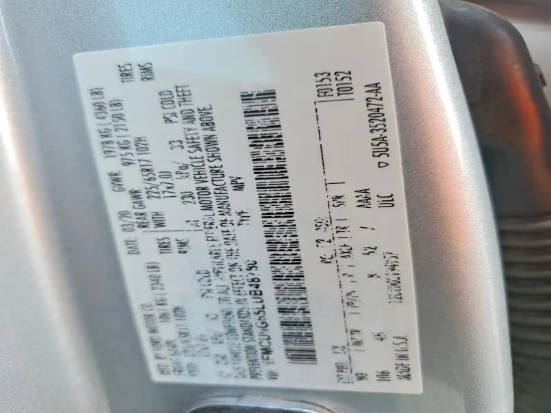 2020 FORD ESCAPE SE  