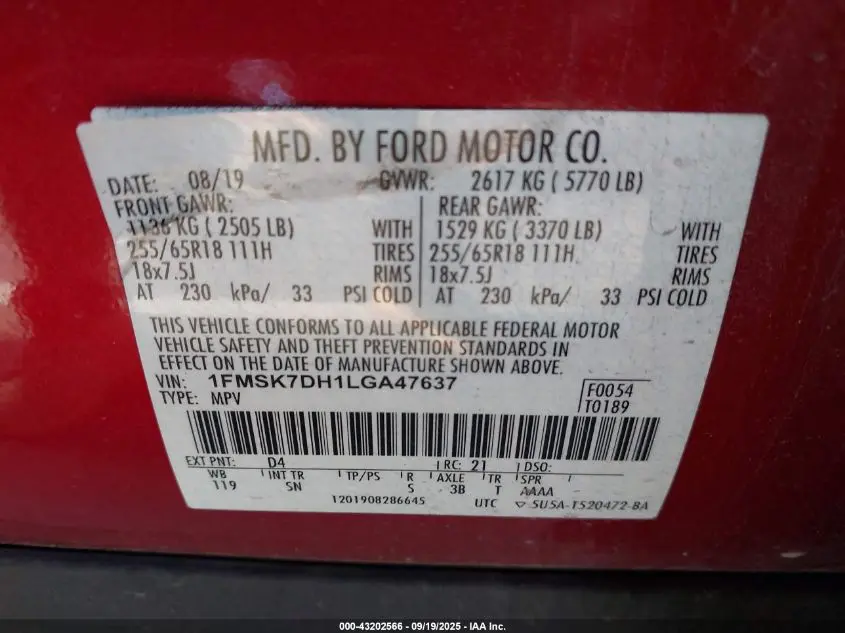 2020 FORD EXPLORER XLT