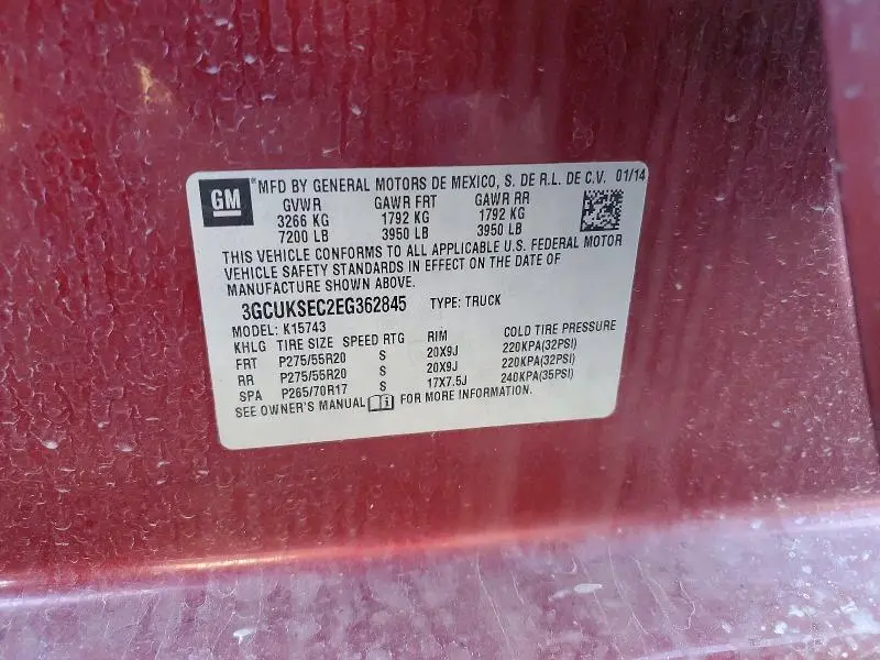 2014 CHEVROLET SILVERADO K1500 LTZ  