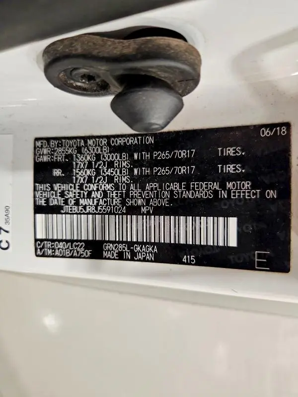 2018 TOYOTA 4RUNNER   