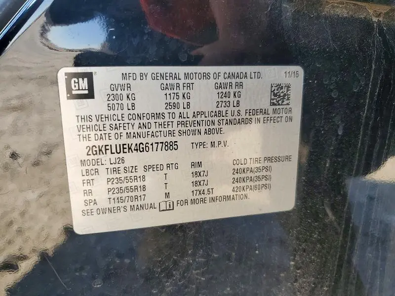 2016 GMC TERRAIN SLT  