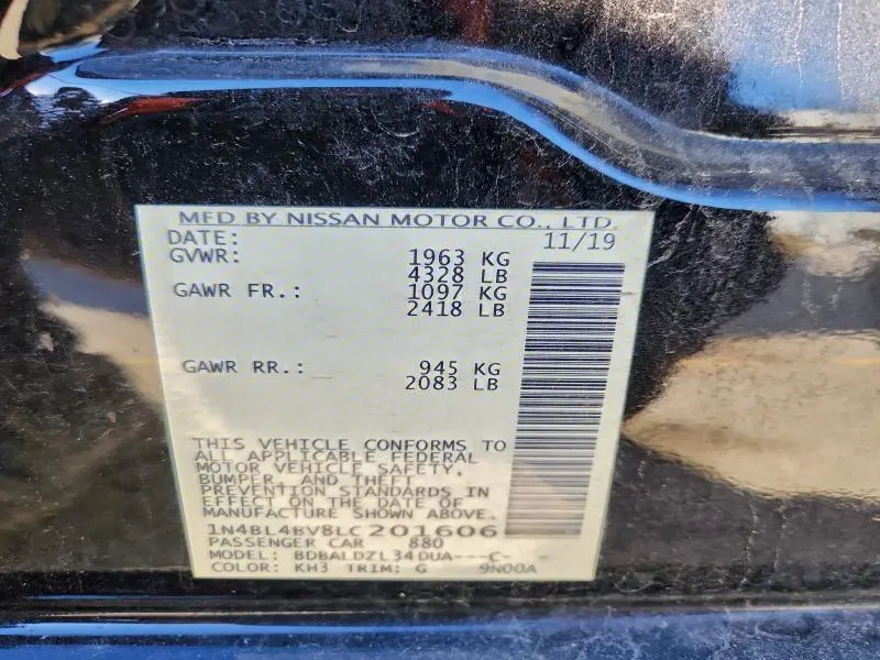 2020 NISSAN ALTIMA S  