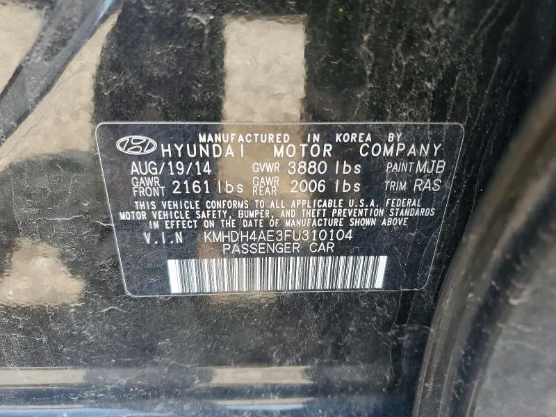2015 HYUNDAI ELANTRA SE  