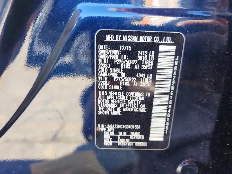 2016 INFINITI QX80 BASE  