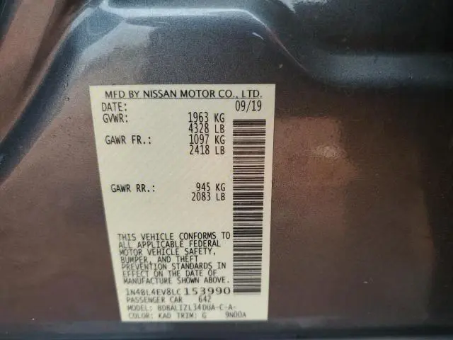 2020 NISSAN ALTIMA SL  