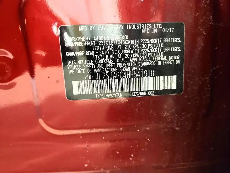 2017 SUBARU FORESTER 2.5I PREMIUM  