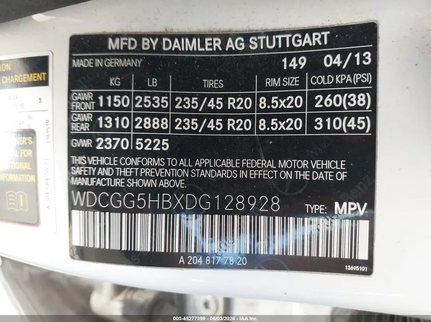 2013 MERCEDES-BENZ GLK 350  