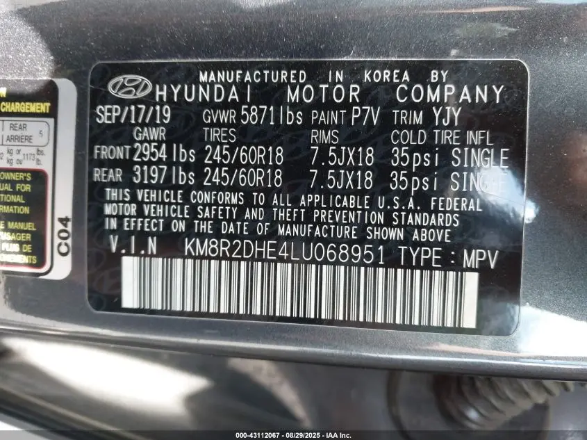 2020 HYUNDAI PALISADE SEL