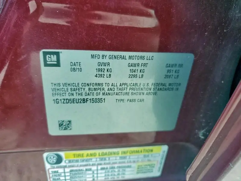 2011 CHEVROLET MALIBU 2LT  