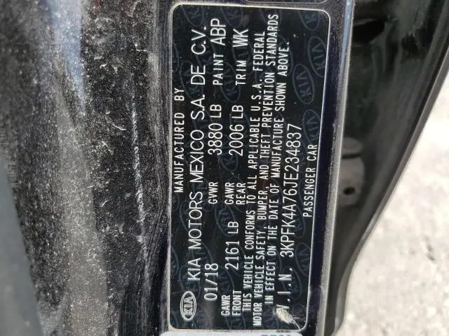 2018 KIA FORTE LX  