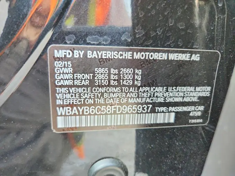 2015 BMW 750 XI  