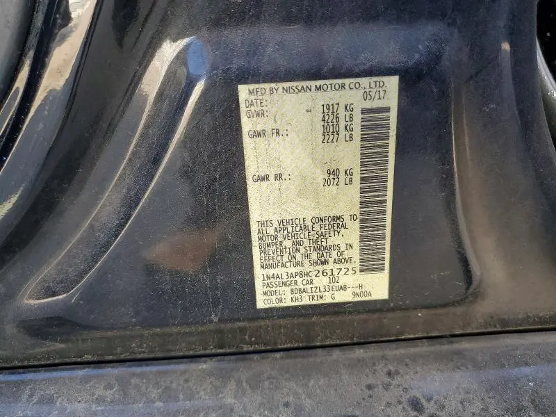 2017 NISSAN ALTIMA 2.5 SV  