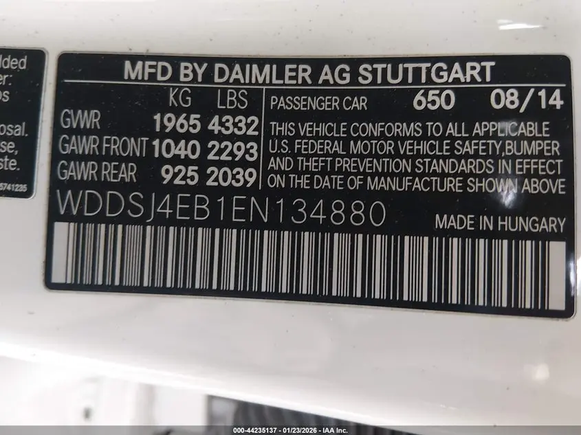 2014 MERCEDES-BENZ CLA 250  