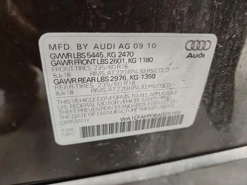 2011 AUDI Q5 PREMIUM PLUS  