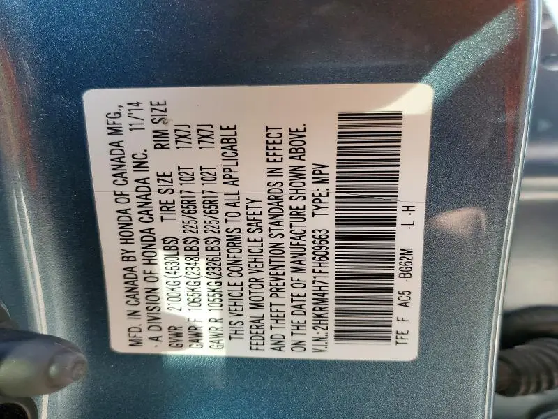2015 HONDA CR-V EXL  