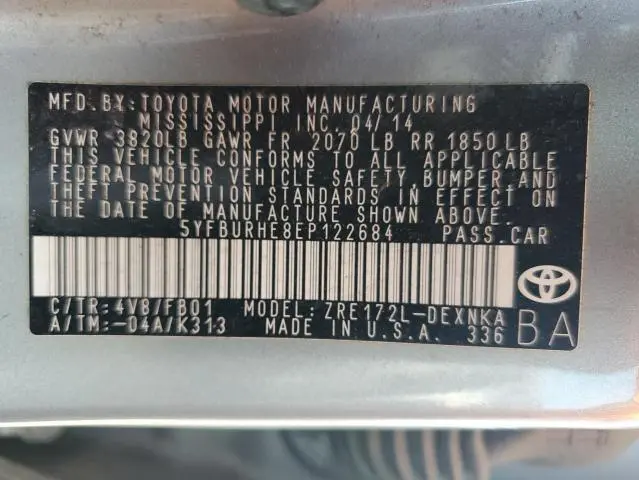 2014 TOYOTA COROLLA L