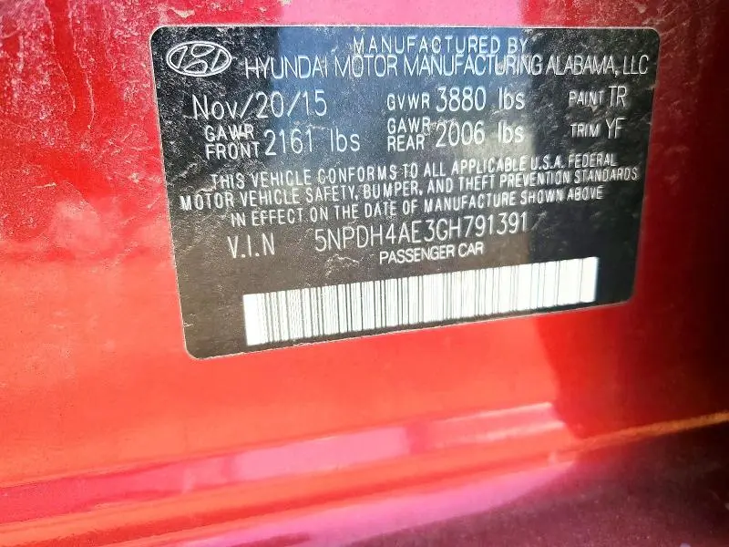 2016 HYUNDAI ELANTRA VALUE EDITION  