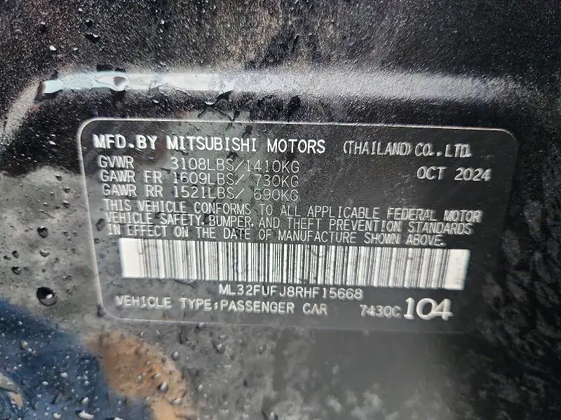 2024 MITSUBISHI MIRAGE G4 ES  