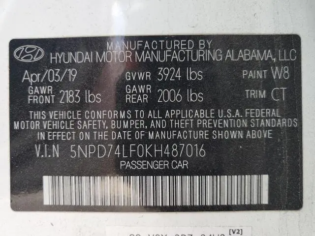 2019 HYUNDAI ELANTRA SE  