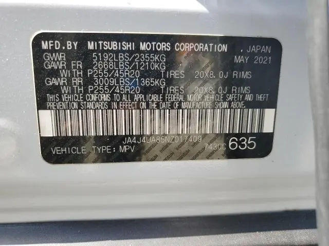 2022 MITSUBISHI OUTLANDER SE  