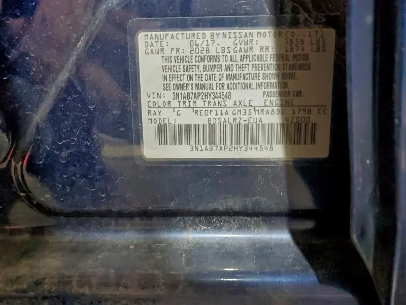 2017 NISSAN SENTRA S  