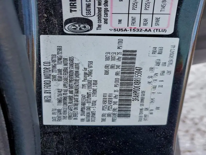 2011 FORD FUSION SPORT  