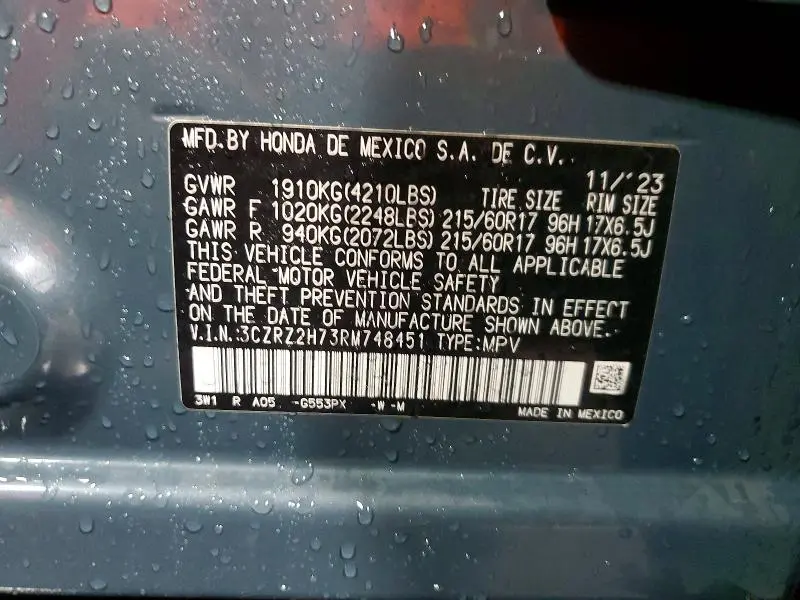 2024 HONDA HR-V EXL  
